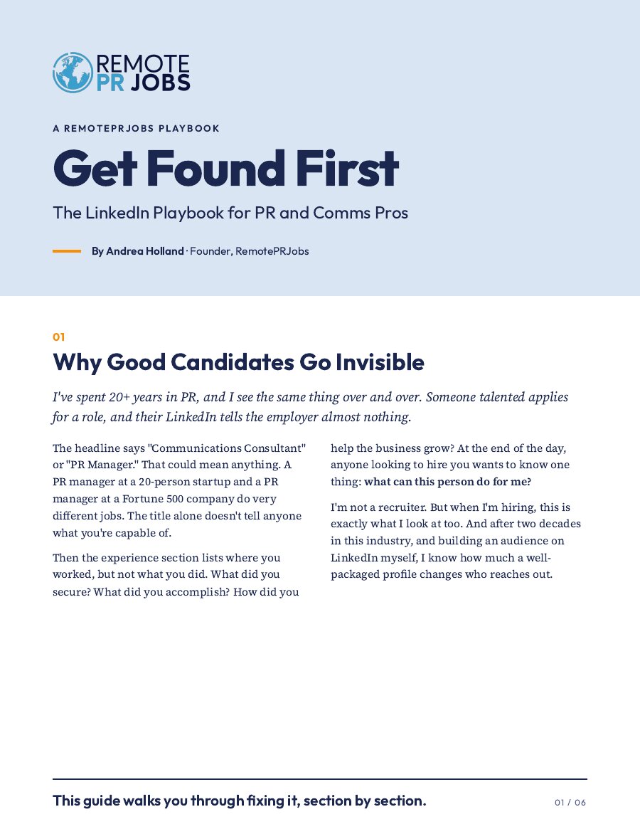 The first page of Get Found First